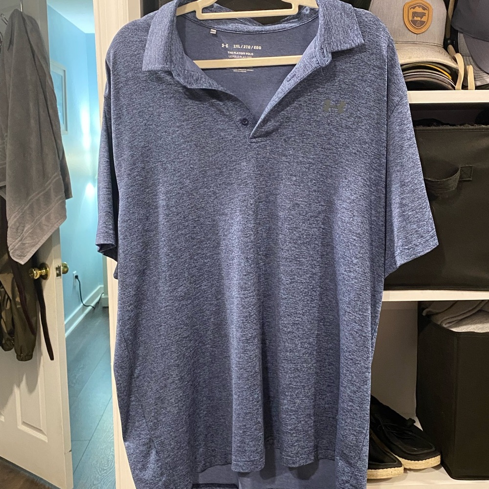 Under Armour Men's Heathered Blue Polo